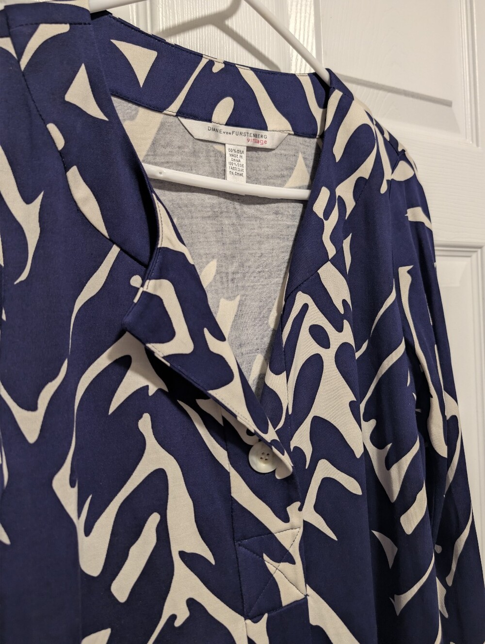 Diane von Furstenberg Vintage Silk Abstract Print Shift Tunic Dress Size 8 - Picture 5 of 8
